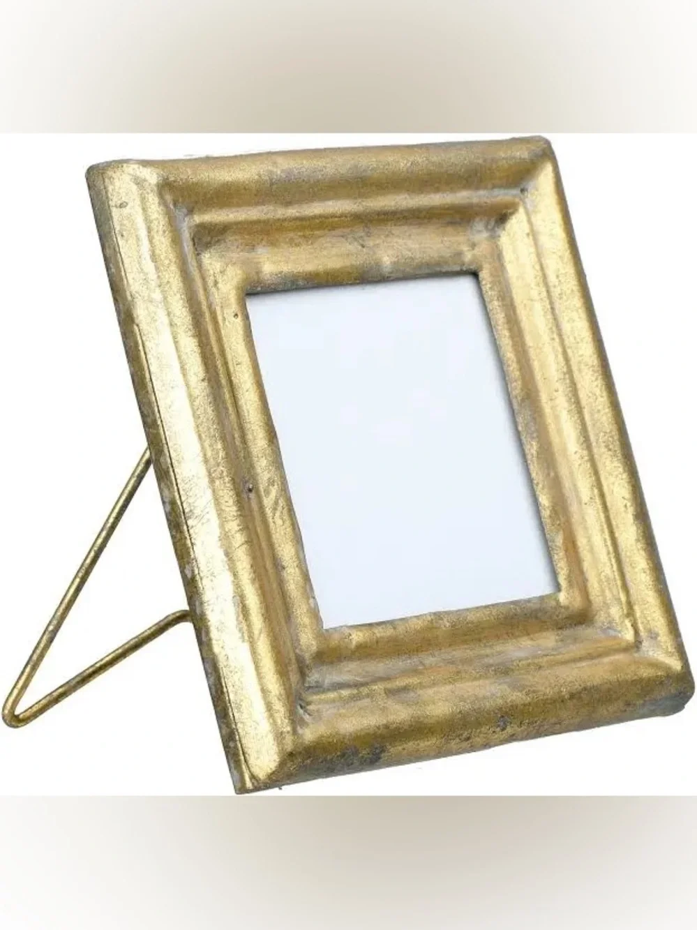 CREATIVE CO-OP NWT Antiqued Gold Square Picture Frame (Holds 3.5